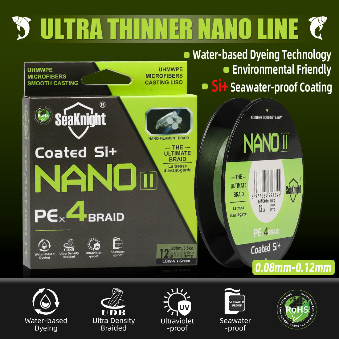 Copolymer Line - SeaKnight senar pancing NANO II, tali