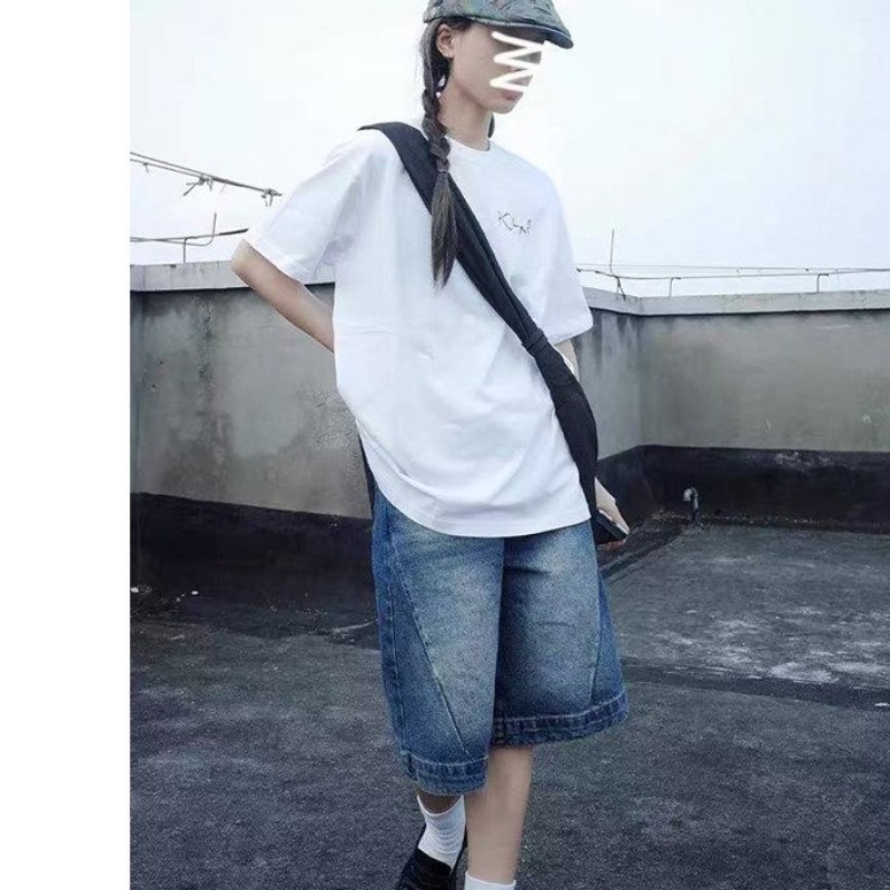 Fly Line - Celana Pendek Denim Wanita Ukuran Besar