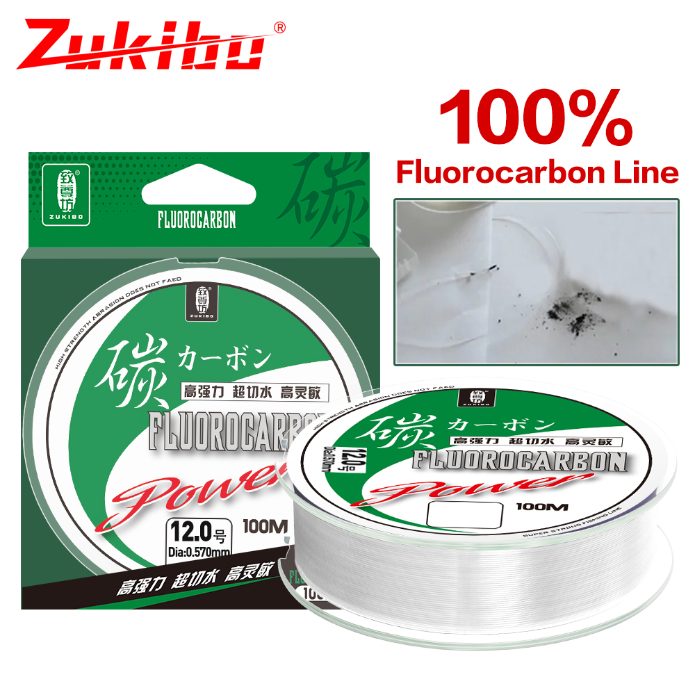 ZUKIBO senar pancing fluorokar - Fluorocarbon Line ulasan dan harga