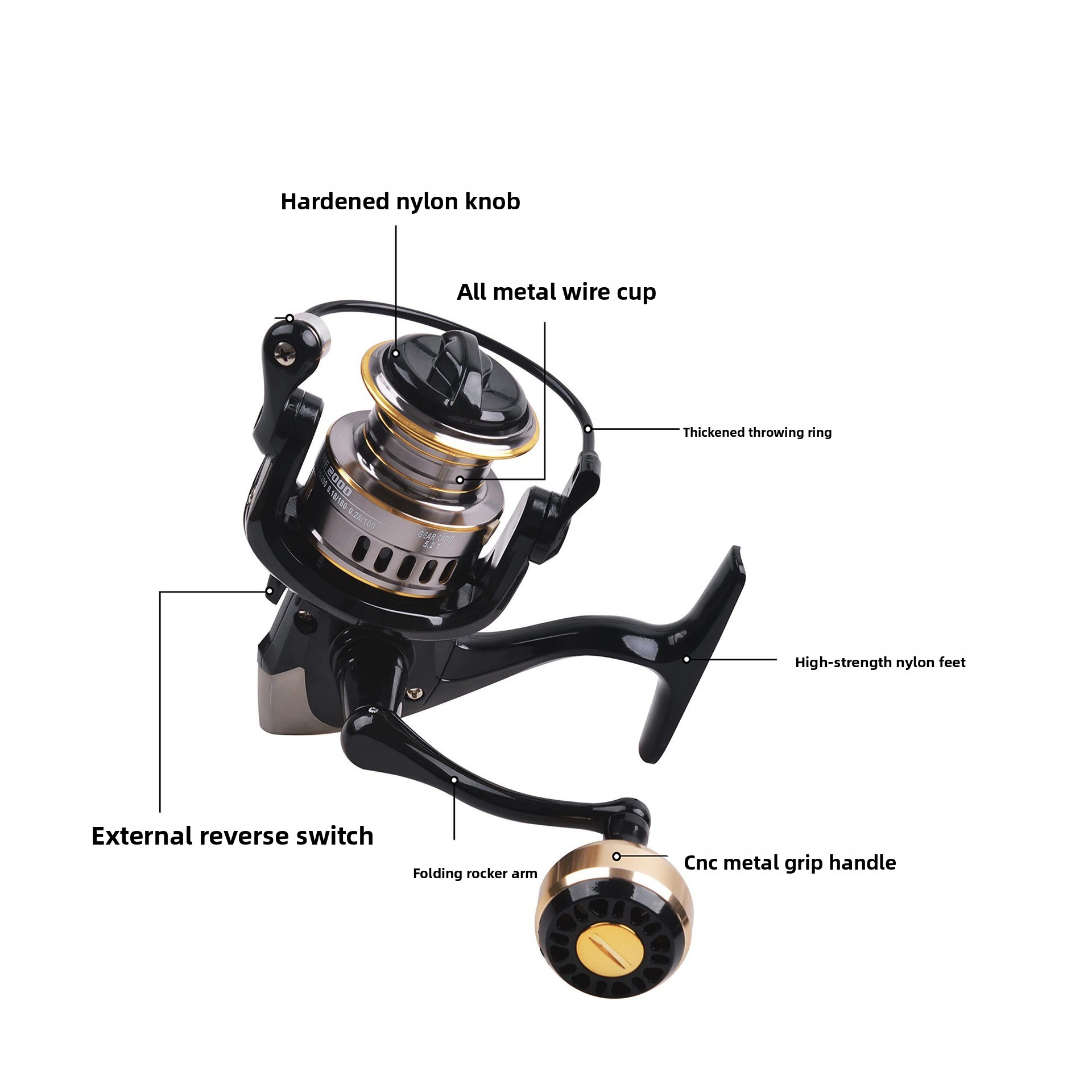 Reel Pancing Full Metal Spinni - Ice Fishing Line ulasan dan harga