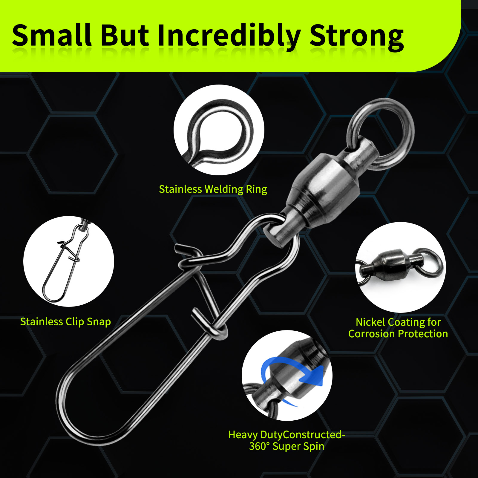 9KM 10PCS Ball Bearing Swivel  - Saltwater Line ulasan dan harga