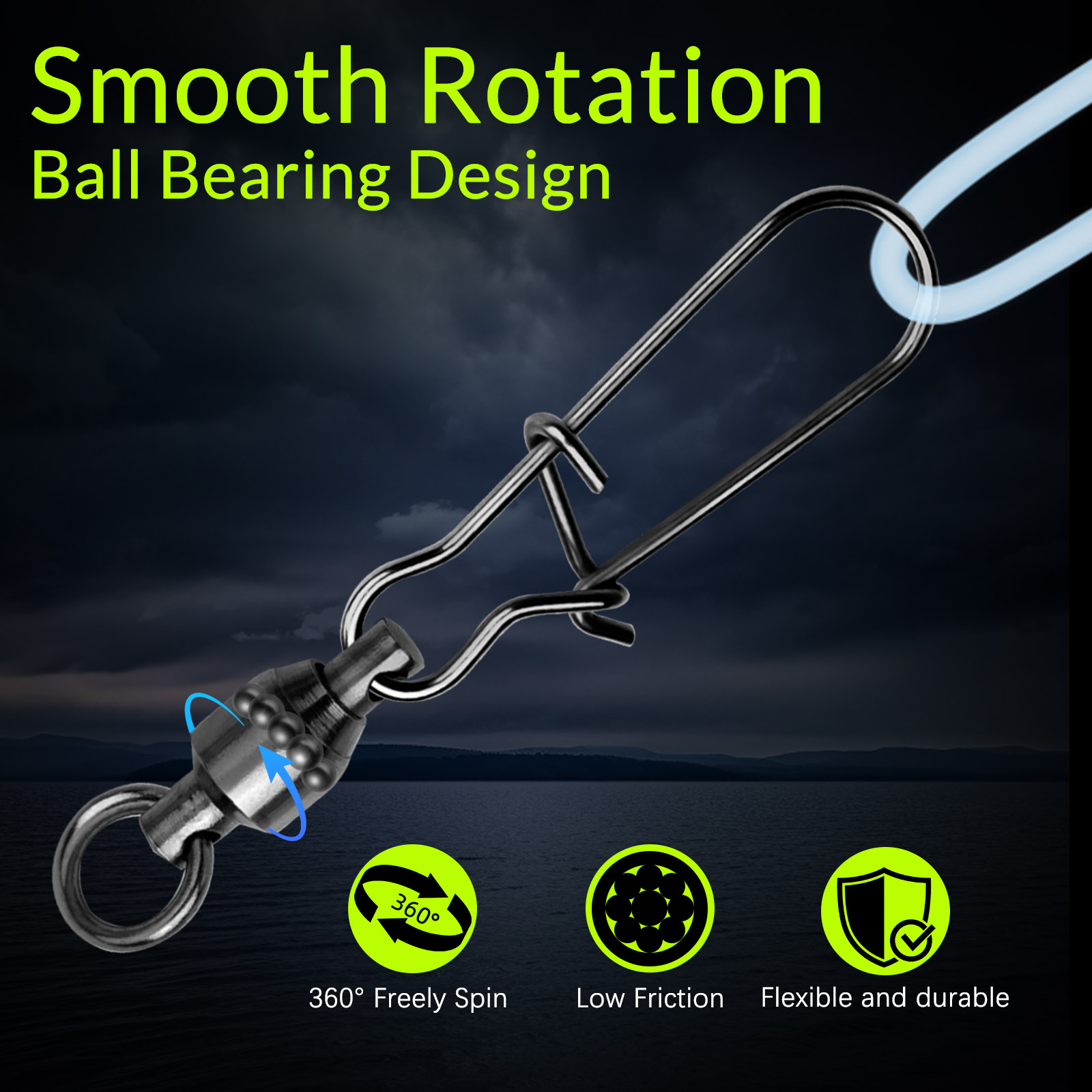 9KM 10PCS Ball Bearing Swivel  - Saltwater Line ulasan dan harga