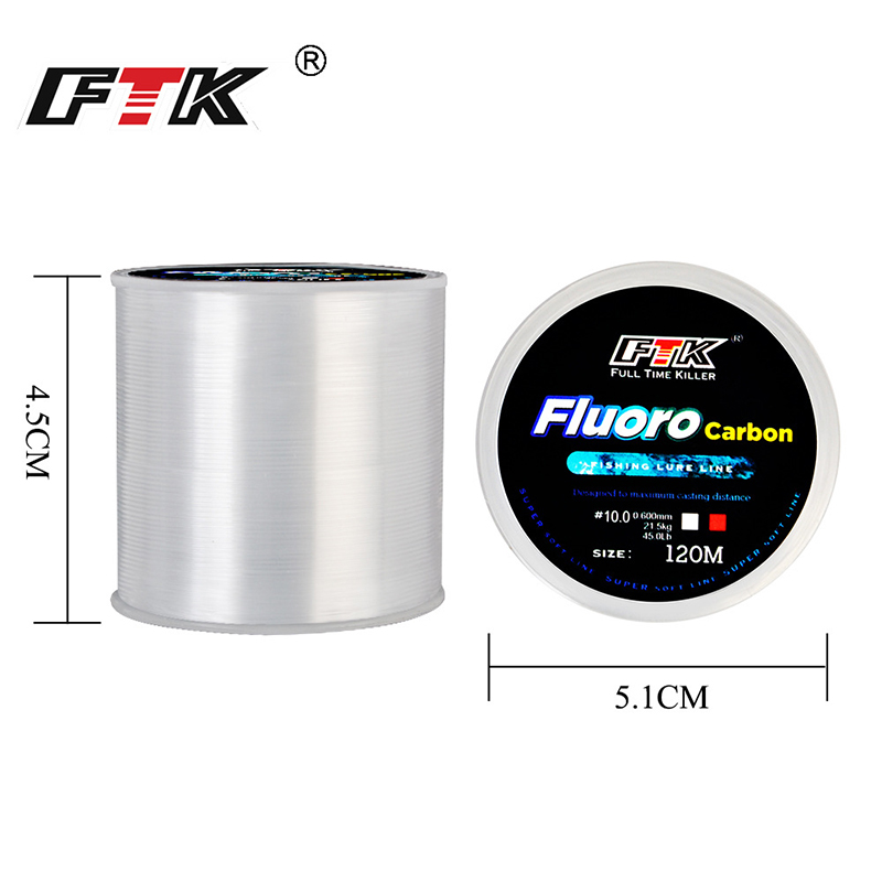 Senar pancing FTK 120m, 0.2 mm - Fluorocarbon Line ulasan dan harga