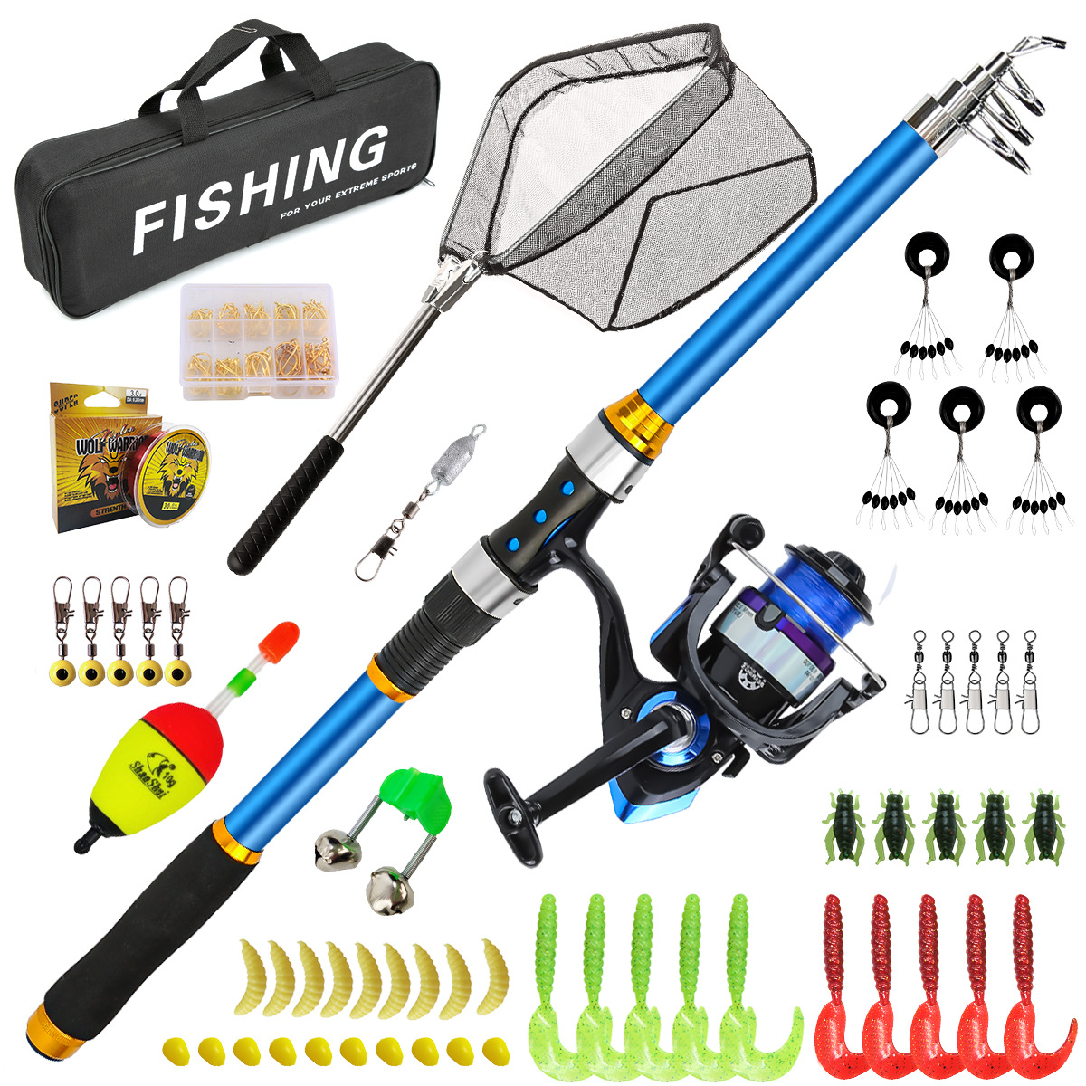 Set Joran Pancing Serat Kaca T - Fishing Line Spooler ulasan dan harga