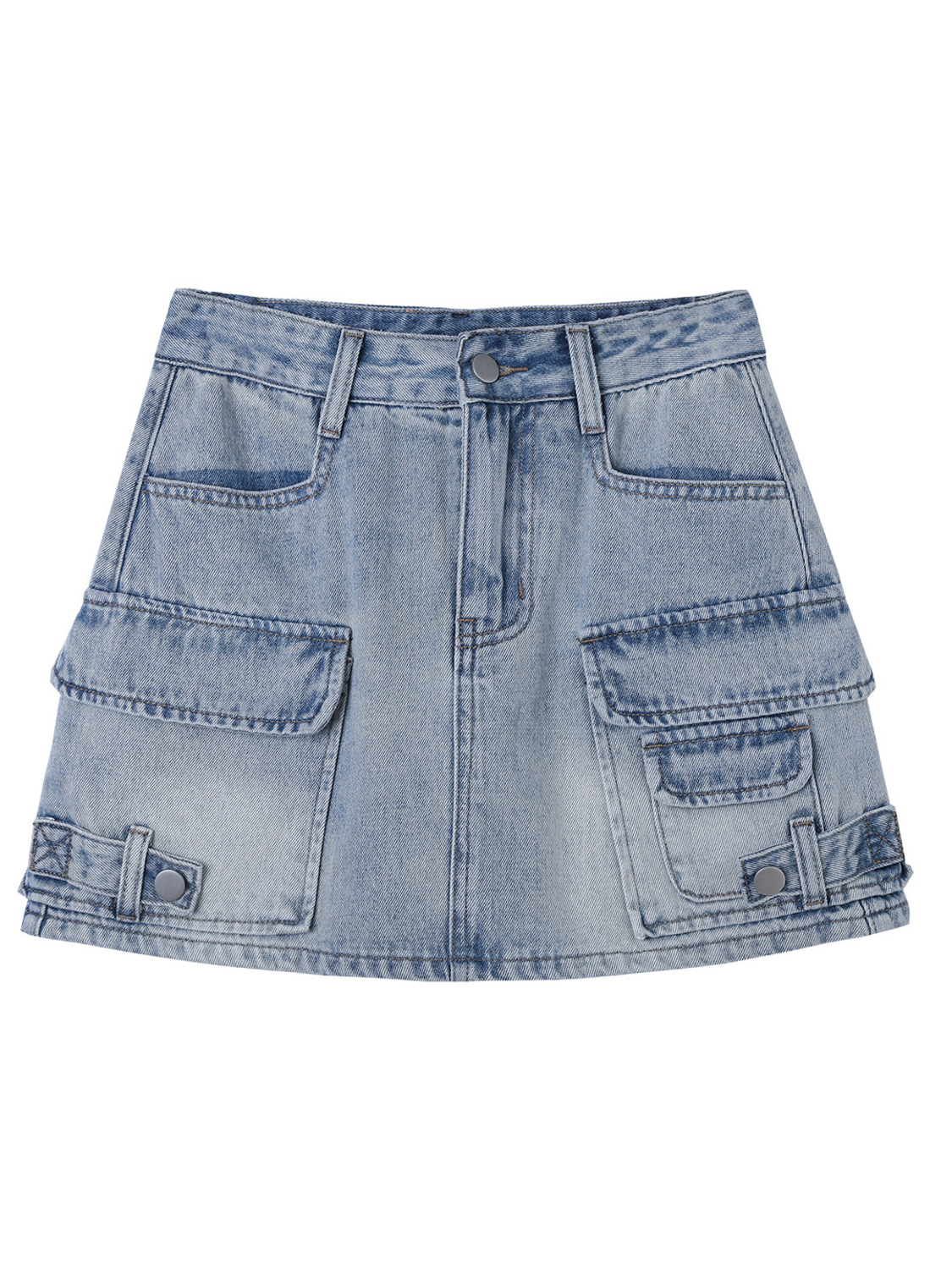 Rok Mini Denim Kargo Wanita Pi - Fly Line ulasan dan harga